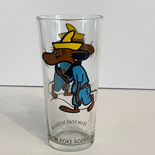 This specific glass is the rarest and most valuable item in the entire 1973 Looney Tunes set. Because Slow Poke Rodriguez...