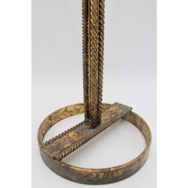 Metal Mid Century Italian Golden Gilt Metal Hand Towel Rack For Sale - Image 7 of 9