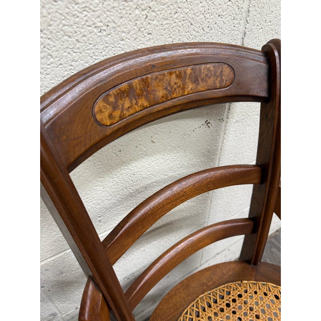 Late 19th Century Antique Victorian Curved Ladder Back Hand Caned Armchairs - Pair For Sale - Image 5 of 11