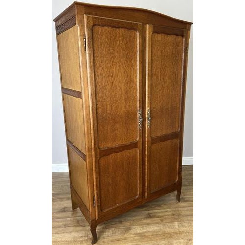 Vintage French Louis XVI Style Carved Oak 2-Door Armoire For Sale - Image 10 of 10