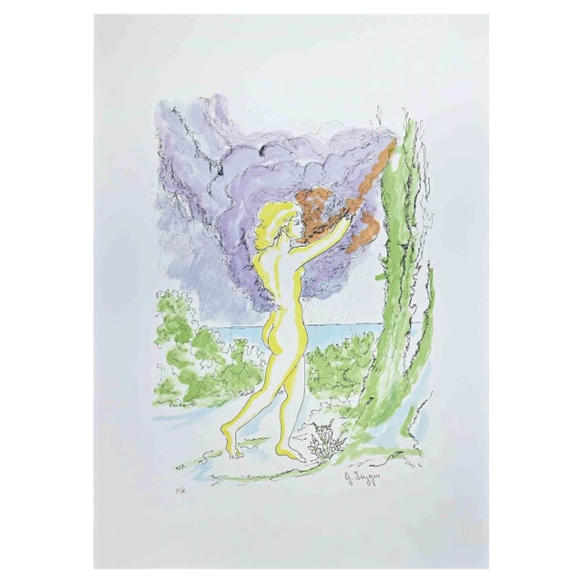 Giuseppe Ingegno, In the Woods, Original Lithograph, 1979 For Sale