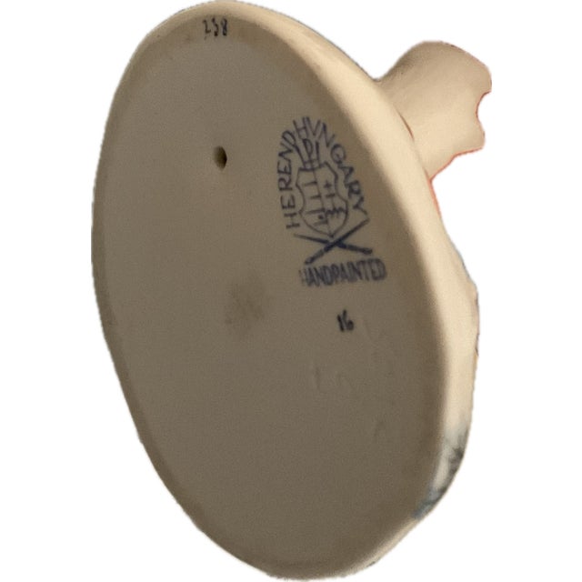 Ceramic Two Herend Rust Fishnet Guinea Fowl 6” & 8” For Sale - Image 7 of 8