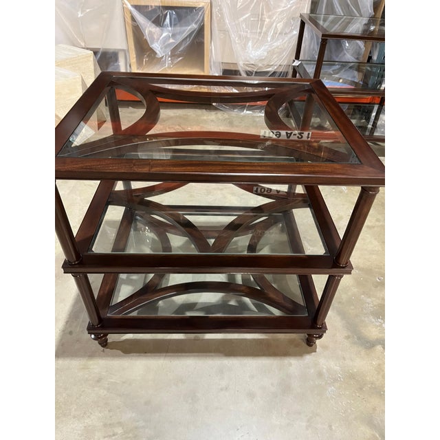 These Theodore Alexander end tables are generously proportioned and dial into the new traditional trend that is upon us....