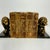 Pair of Mid Century Modern Cast Iron Lion Bookends on Faux Marble Cast Iron Bases