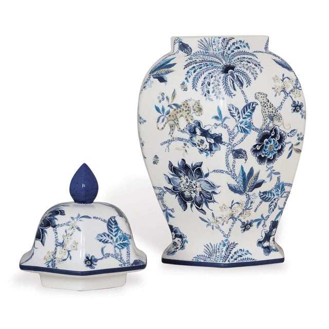 Traditional Williamsburg for Port 68 Braganza Blue Medium Jar For Sale - Image 3 of 4