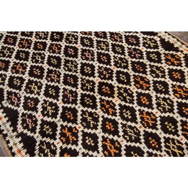 1950s Handmade Vintage Brown Tribal Moroccan Wool Rug For Sale - Image 5 of 10