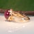 7.8Ct Star Ruby Cabochon North South Ring With Earth-Mined Diamond Accents: Solid 14k Gold, Size 6.75 For Sale - Image 9 of 9