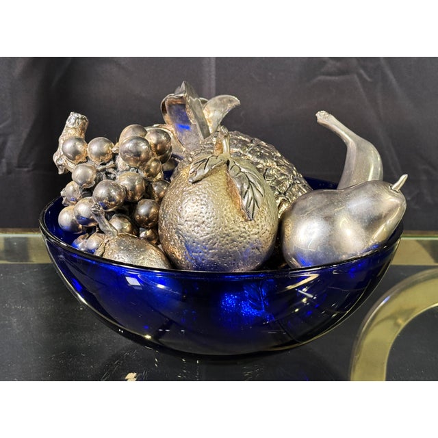 Collection of Silver Plated Decorative Fruit Sculptures Mid-Century - Set of 7 For Sale In Providence - Image 6 of 11