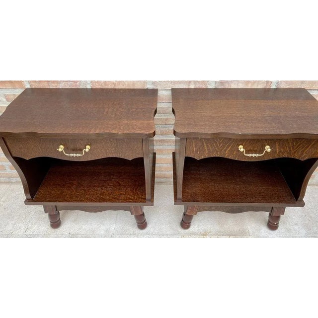 Mid-Century Wood Nightstands with Drawers, 1960s, Set of 2 For Sale - Image 9 of 13