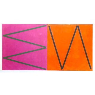 Orange & Pink Abstract by Joaquim Chancho For Sale