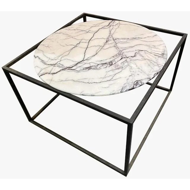 Modern White Marble Coffee Table – Minimalist Stone Design For Sale - Image 6 of 6