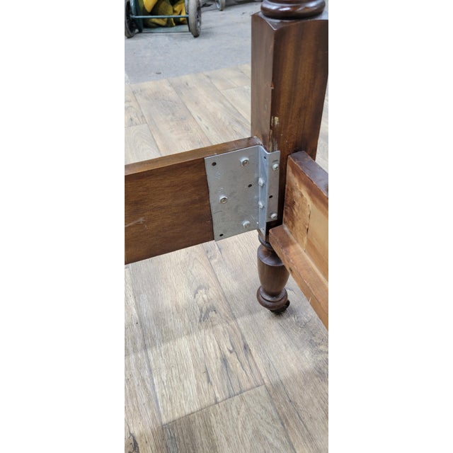 Brown Vintage Full Size Duncan Phyfe Style Traditional Bed For Sale - Image 8 of 10