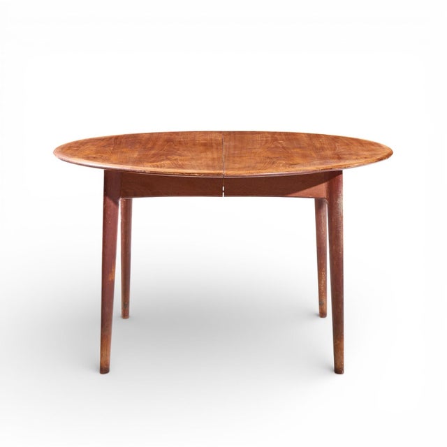 Wood Svend A. Madsen Mid Century Danish Teak Round Dining Table With 1 Leaf For Sale - Image 7 of 11