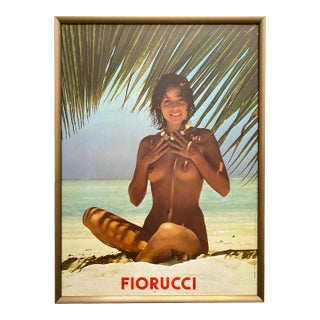 Fiorucci Vintage 1982 New Wave Italian Fashion Lithograph Print Guido Mangold Photo Framed Pop Art Poster For Sale