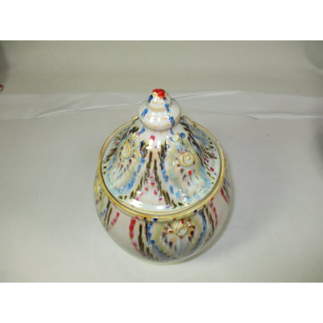 1990s Studio Pottery Slip Glaze Covered Jars, Set of 2 For Sale - Image 5 of 11