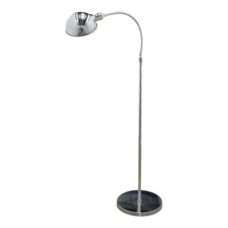 Vintage 1970s Chrome Gooseneck Industrial Floor Lamp For Sale
