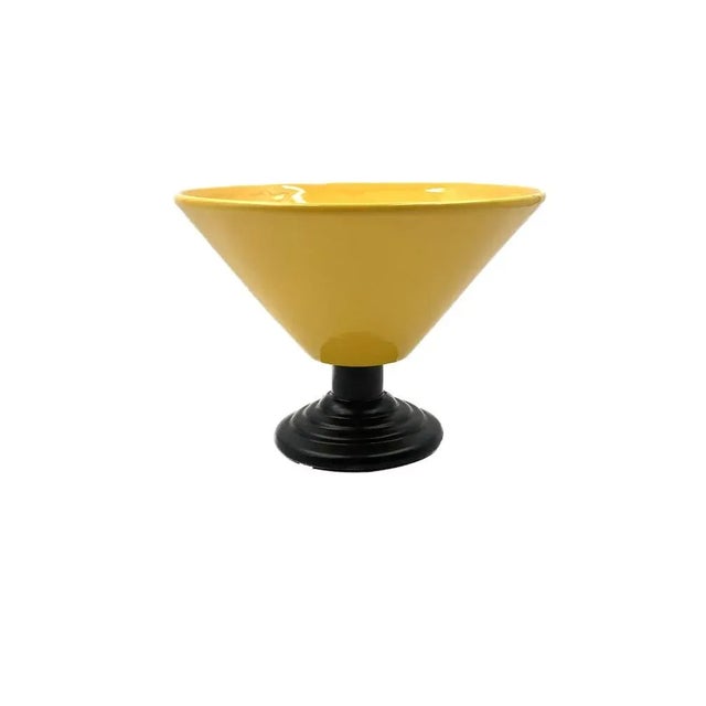 Postmodern Postmodern Yellow Conic Vase, Italy, 1980s For Sale - Image 3 of 12