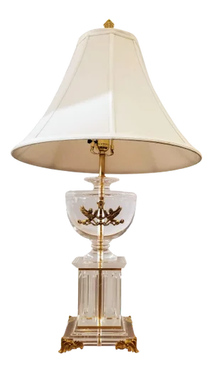 1950 | Neoclassic Egytian Revival Hollywood Lucite and Gilt With Sphinx and Lyre