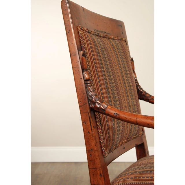 French Empire Style Carved Frame Armchair For Sale - Image 10 of 12