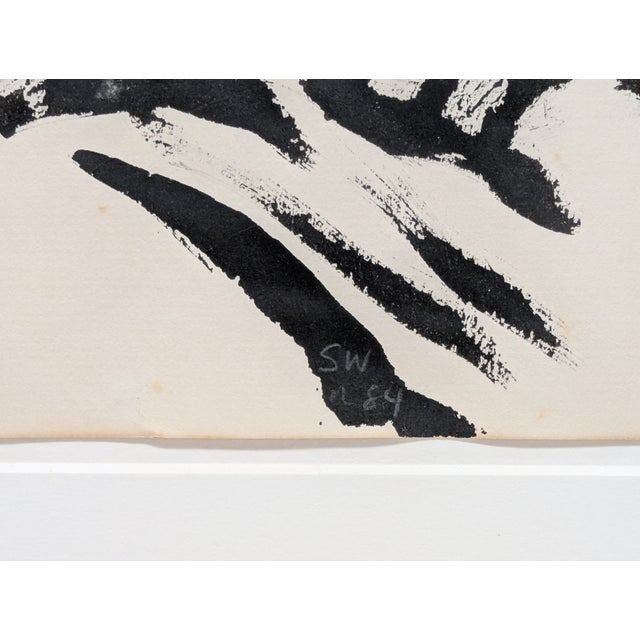 Abstract 1980s "Untitled" Landscape Study - Sandy Walker, Brush & Ink on Paper For Sale - Image 3 of 6