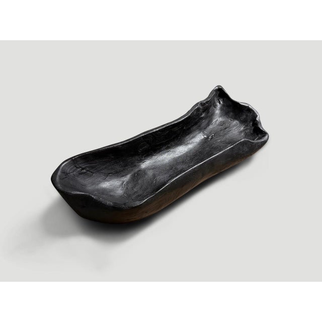 2010s Andrianna Shamaris Sculptural Charred Teak Wood Vessel For Sale - Image 5 of 6