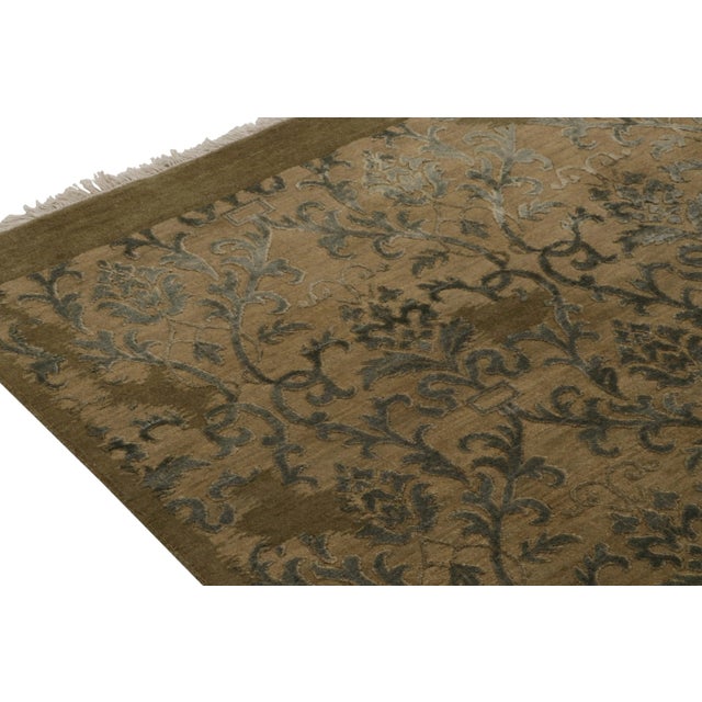 Rug & Kilim’s European Style Contemporary Rug in Beige-Brown With Blue ...