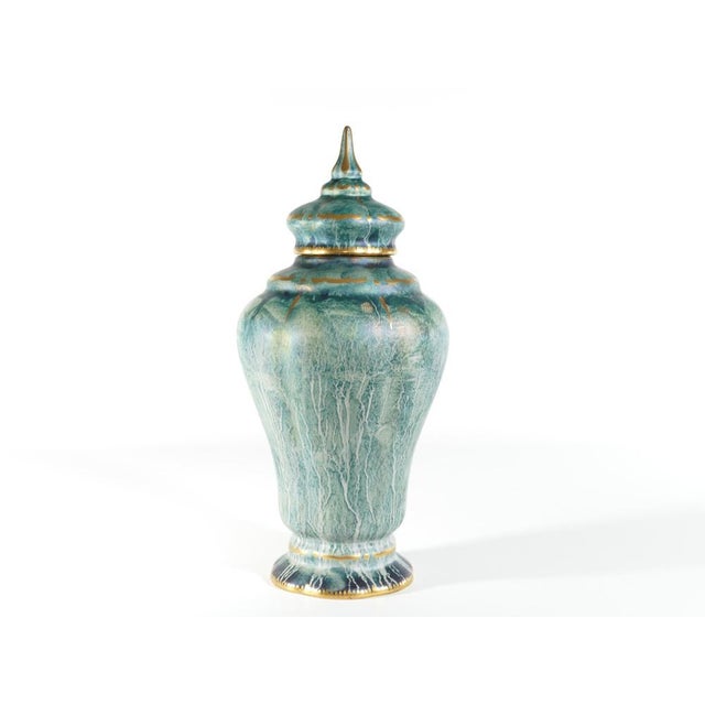 Art Deco Green Lustre Glaze Lidded Vase by Josef Ekberg for Gustavsberg, 1920s For Sale - Image 3 of 17