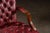 Late 20th Century Pair of Tufted Leather Round-Back Dining Chairs in Burgundy For Sale - Image 9 of 12