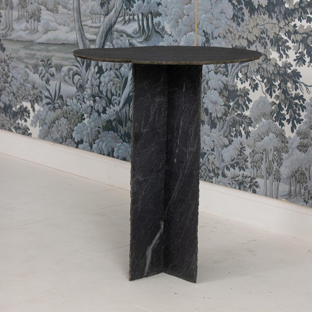 19th C. French Round Slate Side Table For Sale - Image 9 of 11