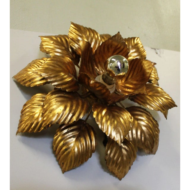 Hollywood Regency Masca Floral Wall Light, 1970s For Sale - Image 3 of 11