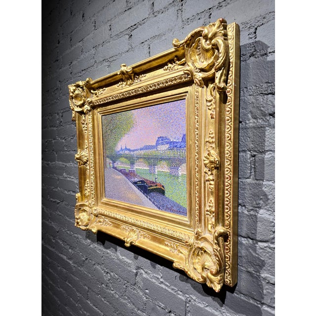 Jean Vollet – Pont Des Arts, Paris – French Pointillist Oil Painting For Sale - Image 11 of 13
