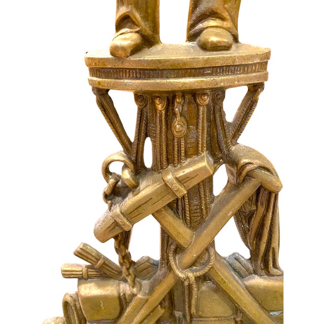 Early 20th Century French Gilt Bronze Umbrella Stand 26"h Nautical Sailor Anchor Decor Antique For Sale - Image 11 of 17