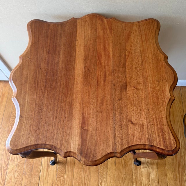 Antique French Provincial Louis XV Carved Mahogany Game Table For Sale In Providence - Image 6 of 8