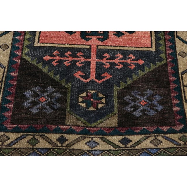 Vintage Turkish Oushak Rug - 01'09 X 03'06 For Sale - Image 4 of 8