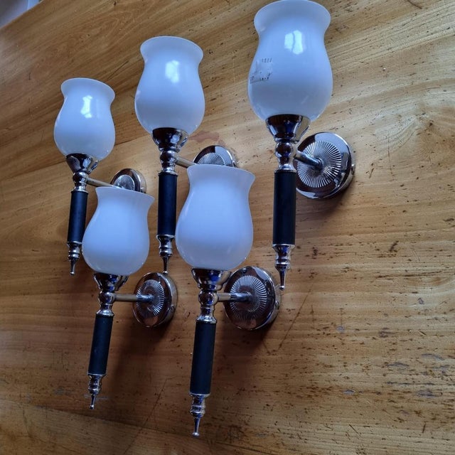 Wall Lights by Jacques Adnet, 1950s, Set of 5 For Sale - Image 4 of 18