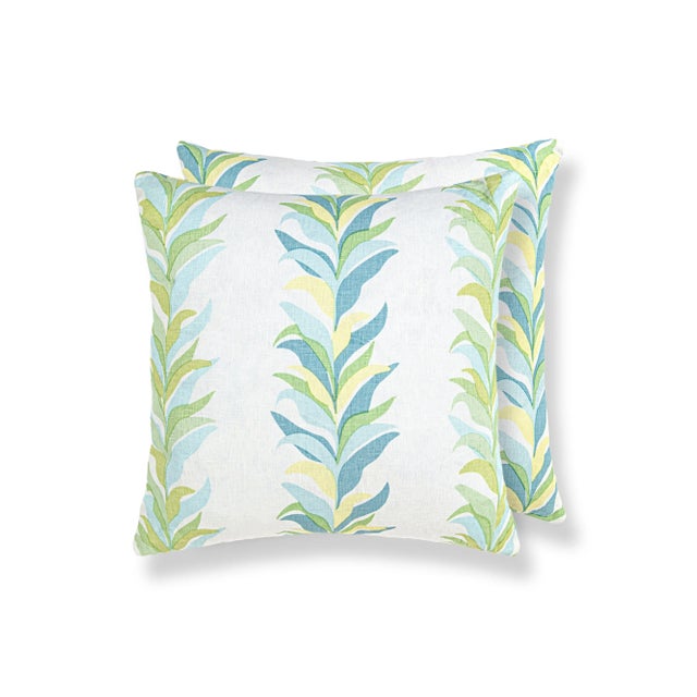 Contemporary The House Of Scalamandré Chira Island Square Pillow In Beachglass For Sale - Image 3 of 3