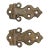 Pair of Vintage Beaded 3.625 In. Bronze Ice Box Hinges For Sale