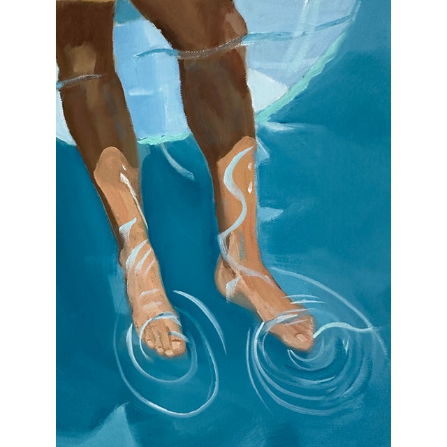 "Pool Boy" Original Modern Oil Painting, by Jennifer Hohlfelder For Sale In Denver - Image 6 of 9