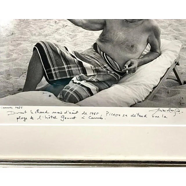 Modern Lucien Clergue, Silver Gelatin Photograph Hand Signed Photo Pablo Picasso, Beach Lucien Clergue, 1959 For Sale - Image 3 of 5