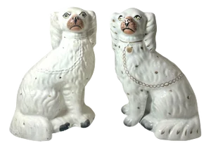 19th Century Staffordshire Spaniels - A Pair