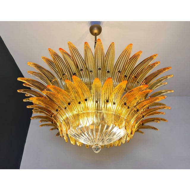 Vintage Hanging Light with 82 Amber Glasses, 1990s For Sale - Image 13 of 18