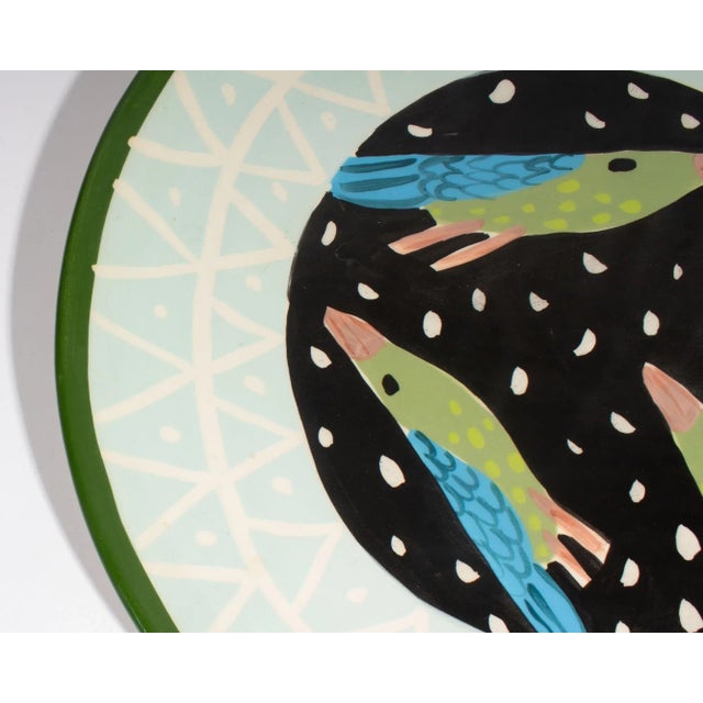 Ceramic Bird Plate by Droll Designs For Sale - Image 4 of 7