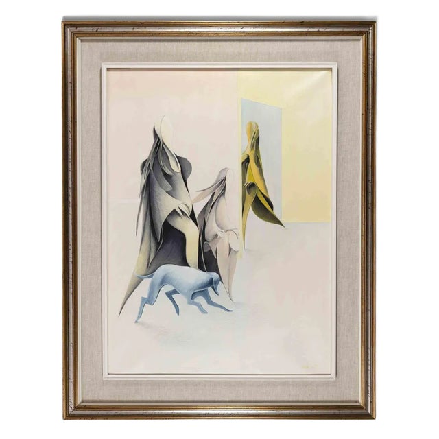Albert Debois, Untitled, Surrealist Scene, Original Painting, 1975 For Sale