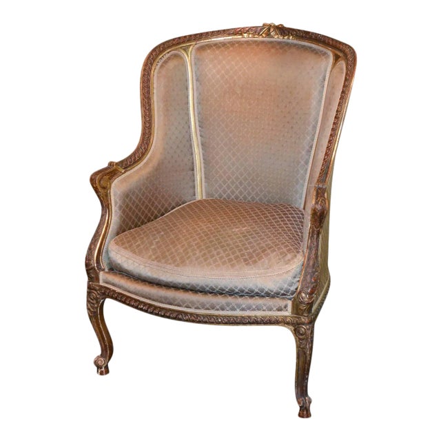 19th Century French Louis XV Bergere Chair For Sale