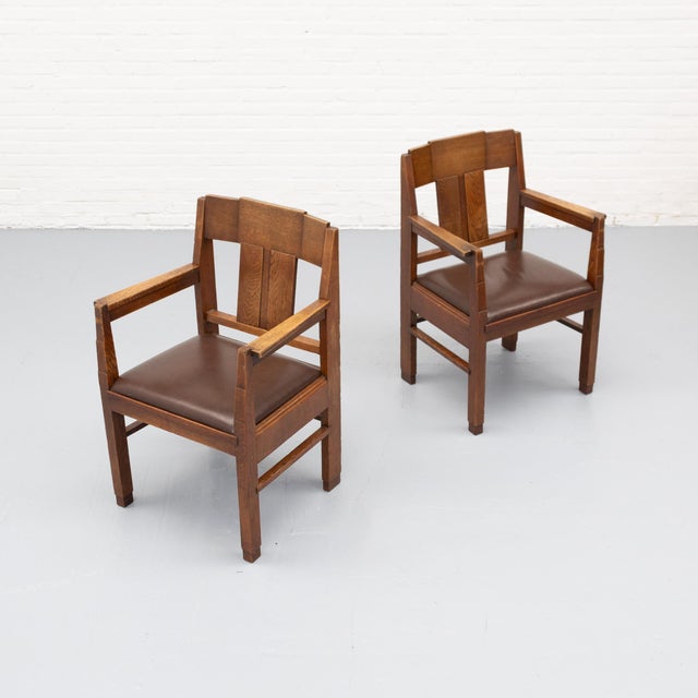 Art Deco Dutch Chair in Oak, 1920s For Sale - Image 4 of 18