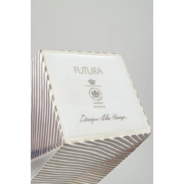 Vintage Geometric Porcelain Futura Vase by Else Kamp for Bing & Grondahl, 1970s For Sale - Image 4 of 5