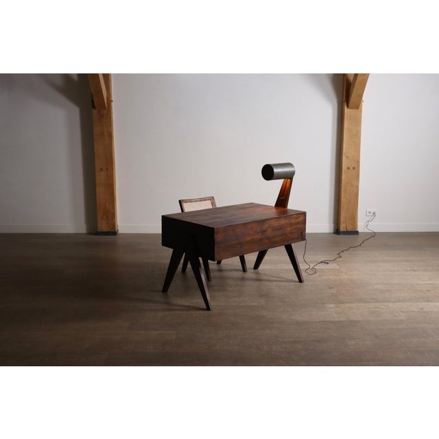 Desk with Integrated Lamp by Pierre Jeanneret for Chandigarh, 1950s For Sale - Image 12 of 18