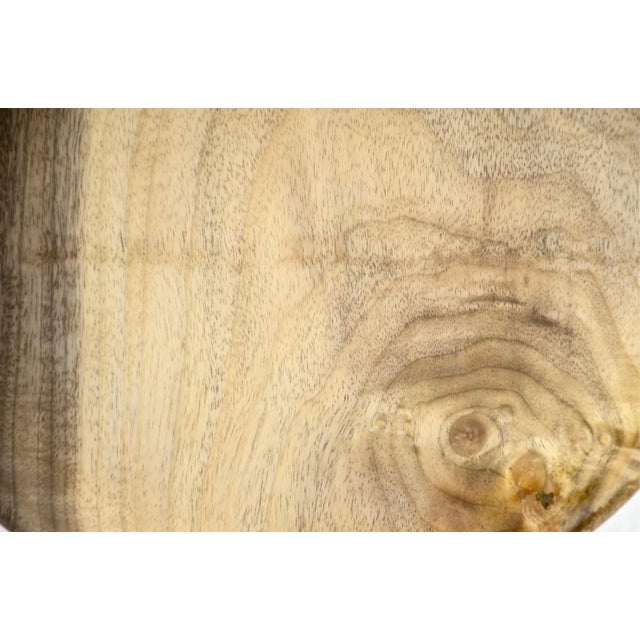 Large 11 inch vintage hand turned round wood tray or catchall in a light natural finish to enhance the texture and grain....