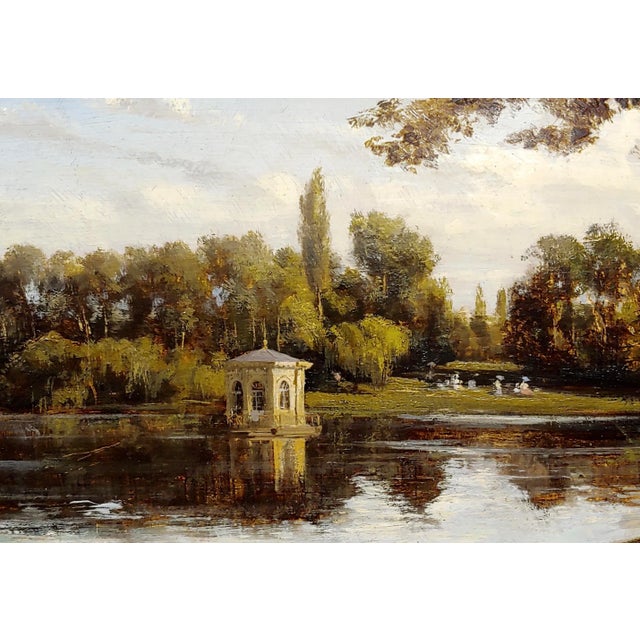 Attributed to Richard Parkes Bonington -Women W/Parasols at the Park-Oil Painting-C.1820 For Sale In Los Angeles - Image 6 of 9