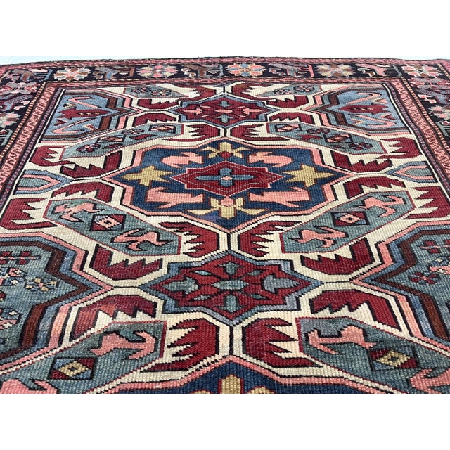 Fine Antique Caucasian Kuba Rug 3’7” X 5’1” For Sale In New York - Image 6 of 6